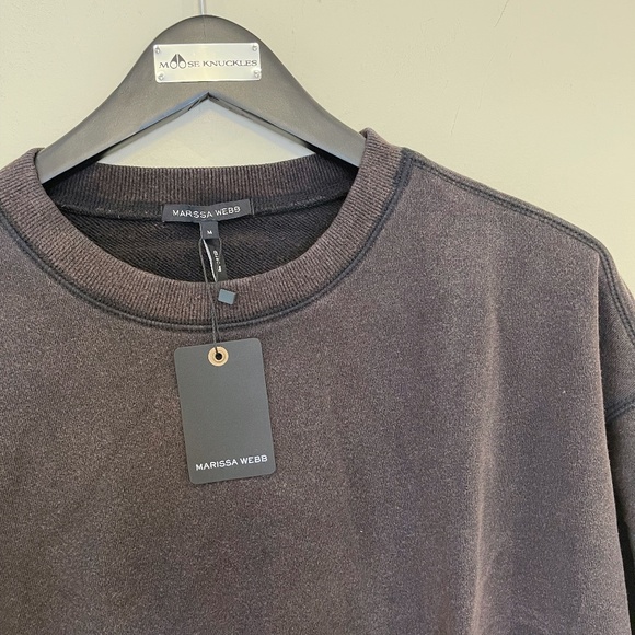 Marissa Webb DEMI FRENCH TERRY VINTAGE WASHED LACE UP SWEATSHIRT Sz M - Picture 6 of 8